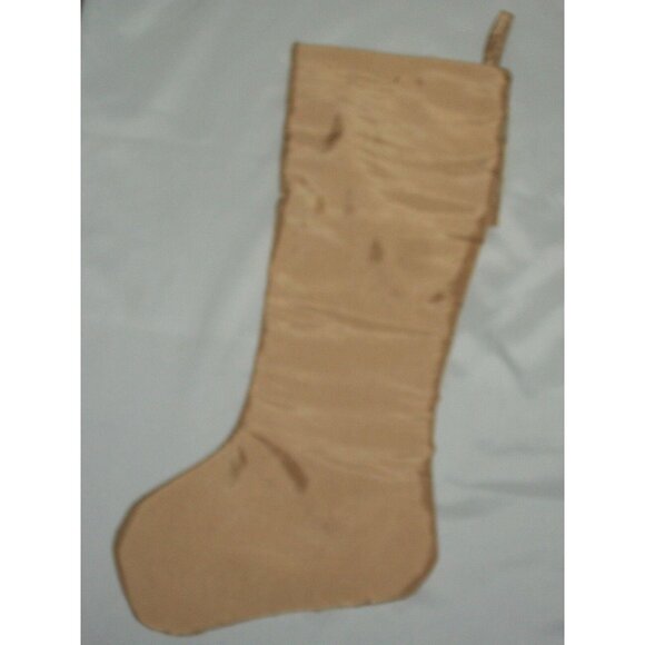 Beige Christmas Stocking With Snowflake Embroidery & Sequins - Picture 5 of 6
